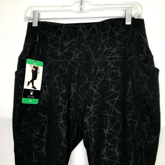 Spyder Women Performance High Rise Tight--Black Spyder Print - Picture 6 of 11